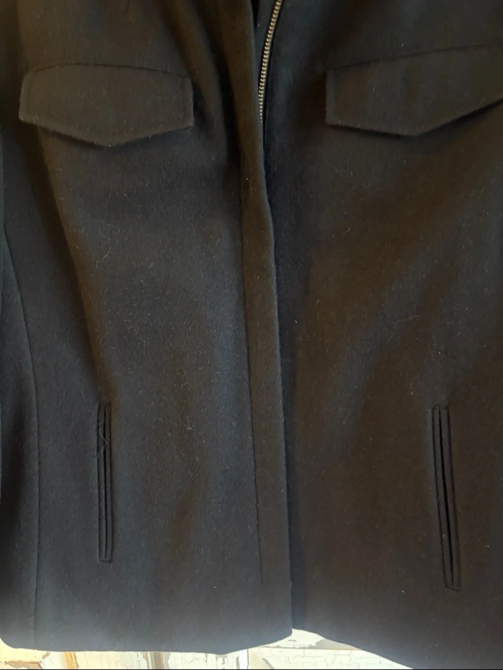J. Crew Black Wool Zip-Front Pea Coat - Picture 2 of 8